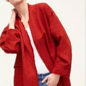 Zara Fringed Open Cardigan With Linen